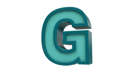 Isolated 3D Rendering of the Letter G