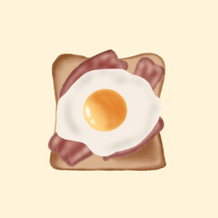 fried egg and bacon