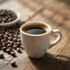 Fototapeta premium Rich Espresso Coffee in White Cup