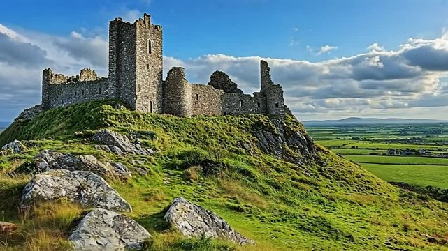 rock of cashel under clear skies video irish landscape
