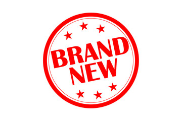 BRAND NEW - Red Rubber Stamp with text BRAND NEW
