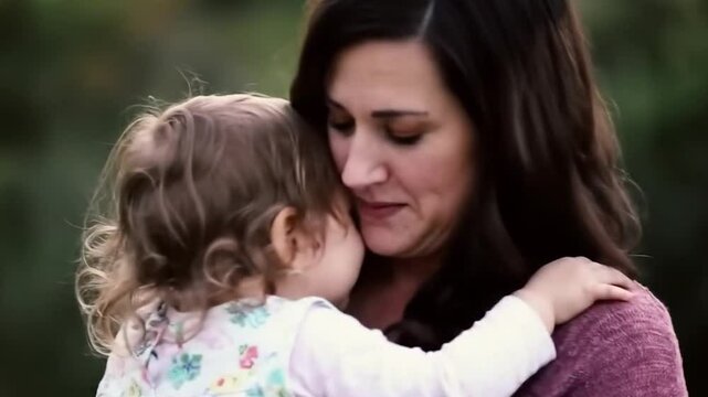 femme tenant son enfant dans ses bras