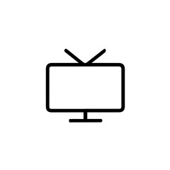Retro TV Icon: A minimalist outline of a classic television set, evokes a sense of nostalgia, representing the evolution of technology and the role it plays in the daily lives of many.