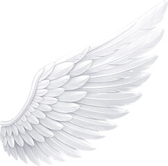 Fototapeta premium Illustration of a Single White Angel Wing