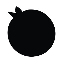 Fototapeta premium Blueberry ice cream bowl silhouette isolated on white background