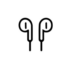 Earphone Illustration: minimalist line drawing, a sleek representation of modern earphone accessory, perfect for technology and audio-related design.