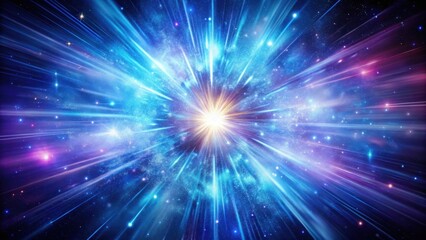 Naklejka premium Cosmic explosion with swirling blue and purple hues