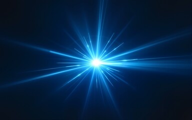 A burst of luminous blue energy streaks outwards from a central point against the dark, creating a dynamic and futuristic effect. High quality