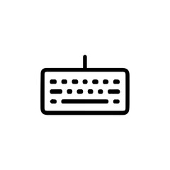 Keyboard Icon: A clean and minimalist line art icon of a computer keyboard, perfect for website design, app interfaces, and presentations.