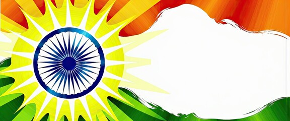 Vibrant Indian Flag Design with Ashoka Chakra for Independence Day Celebrations