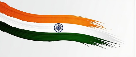 Vibrant Indian Flag Design featuring Saffron Orange White and Green brushstrokes perfect for Independence Day celebrations and patriotic projects