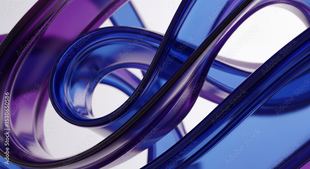 Poster abstract image of swirling blue and purple ribbons creating a dynamic, flowing design suitable as a 