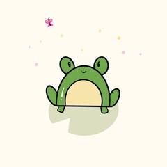 green frog on a white background