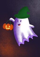 halloween pumpkin ghost