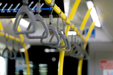 grab handles in a bus in brisbane