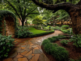 Fototapeta premium Iconic scenery of University of North Carolina campus in Chapel Hill