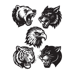 vector illustration of animal head tattoo