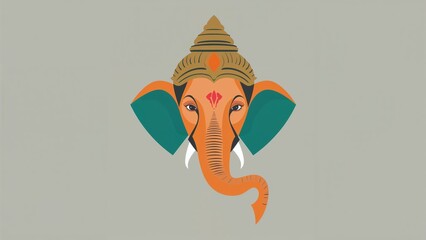 Stylized Ganesha Elephant Head