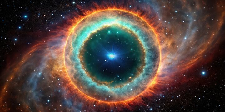 Ring Nebula in Lyra Constellation Glow