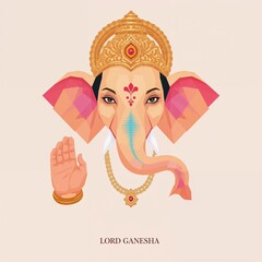 Lord Ganesha Colorful Geometric Blessing