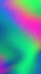 Abstract Neon green, pink, blue grainy digital noise gradient background