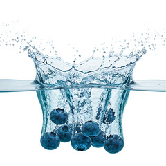 Blueberries Splashing in Water: Vibrant Photo for Food Bloggers & Businesses