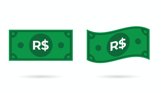 Brazil Real money flat and flowing style