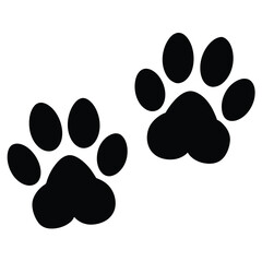 Black animal paw prints vector graphic design