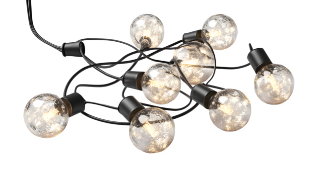 Modern fairy lights with round LED bulbs - Powered by Adobe