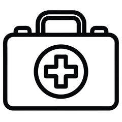 Medical kit first aid emergency supplies vector illustration