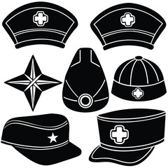 Nurse cap with cross medical vector illustration