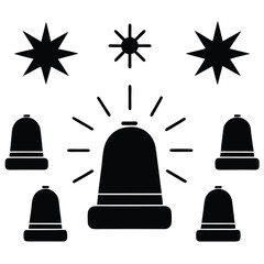 Emergency vehicle lights and sirens vector graphic