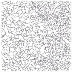 Broken tiles mosaic pattern, vector illustration, line art texture, interior design background, cad material, set for architecture, ceramic tile pattern, surface design elements.
