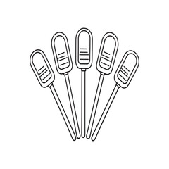 Alcohol swabs disinfectant wipe medical care hygiene vector outline