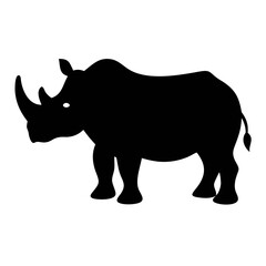  Minimalist Black African Wildlife Rahino Illustration