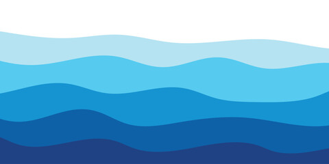 Sea waves layered vector background illustration and sea beach vector illustration.
