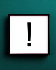 Bold White Exclamation Mark on Navy Square Background