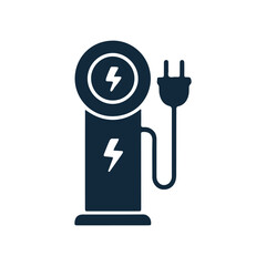 Electric Charging Station Icon – Black Vector Symbol