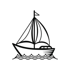 Ocean Waves with Sailboat – Maritime Landscape Design

