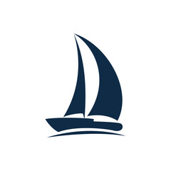 Sailing Boat Silhouette Logo – Nautical Vector Design
