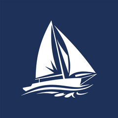 Minimalist Sailboat Logo – Black and White Silhouette
