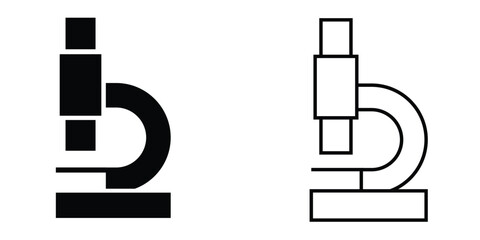 Modern logo design featuring a stylized microscope with a sleek black and white color scheme for scientific branding