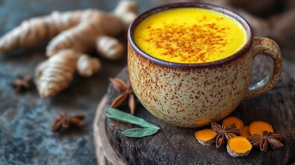 Golden Turmeric Drink in a Mug