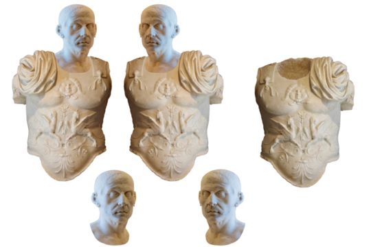 Sculture in marmo replicate e simmetriche