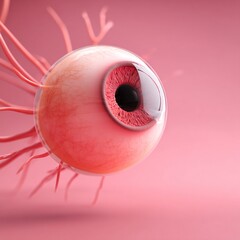 Conjunctivitis in the eyes, highlighting the irritation and redness from an eye infection or allergen exposure.