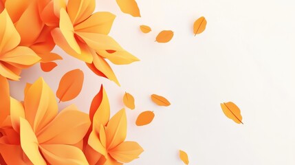 Abstract autumn leaves pattern design with vibrant orange and yellow foliage