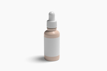 cosmetic serum bottle mockup on white background