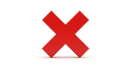 Red cross symbol 3d render isolated on white background