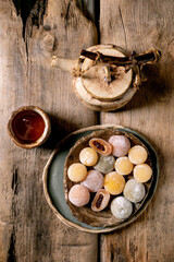 Traditional Japanese Sweets with Tea Setup