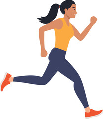 Fototapeta premium running woman vector illustration